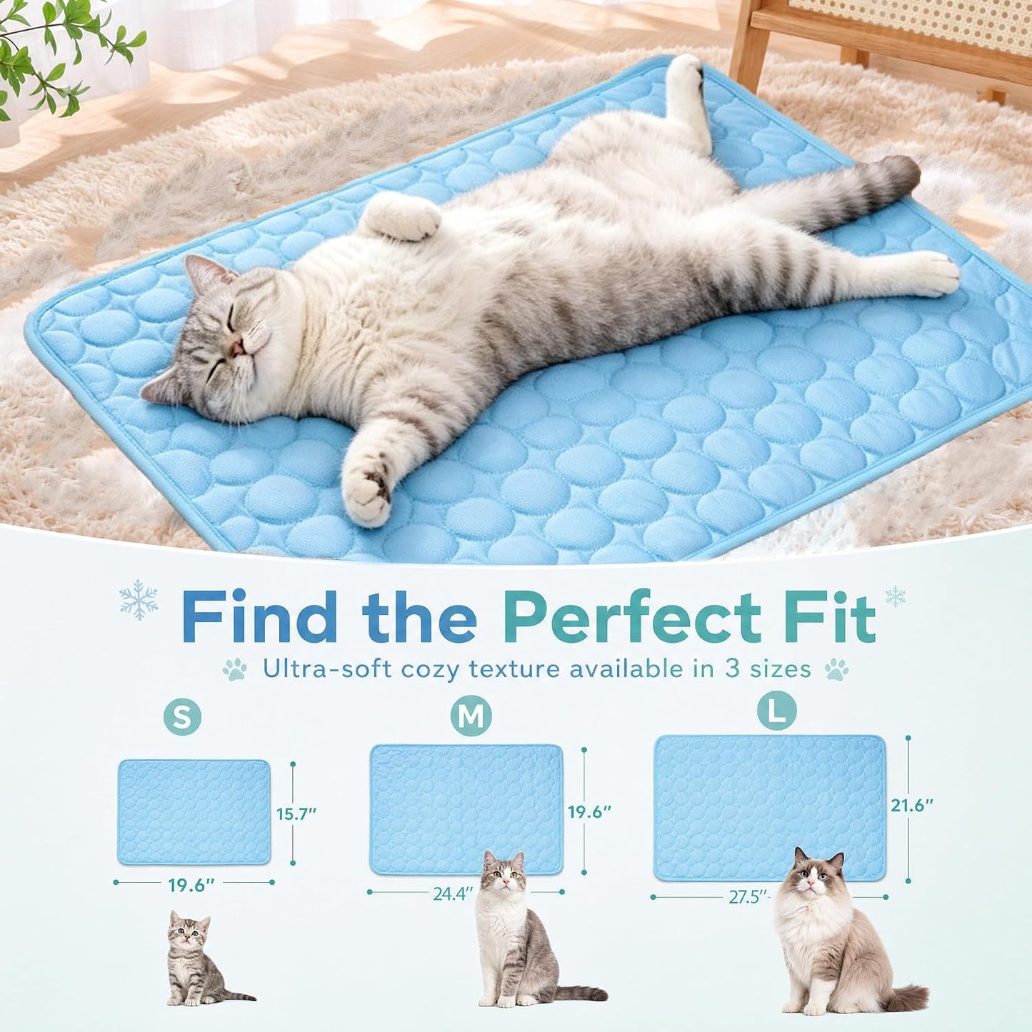 Non-slip bottom layer of the soft cooling mat for furniture protection