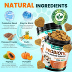 Carmelie dog gut health supplement 200 soft chews for yeast infection and ear irritation relief.