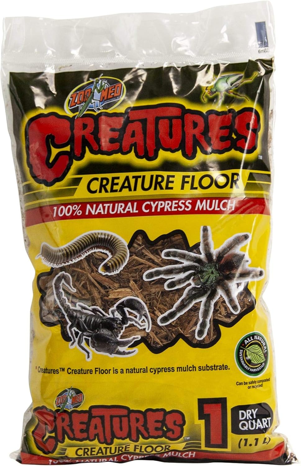 Zoo Med Creatures Creature Floor front view natural cypress mulch terrarium substrate