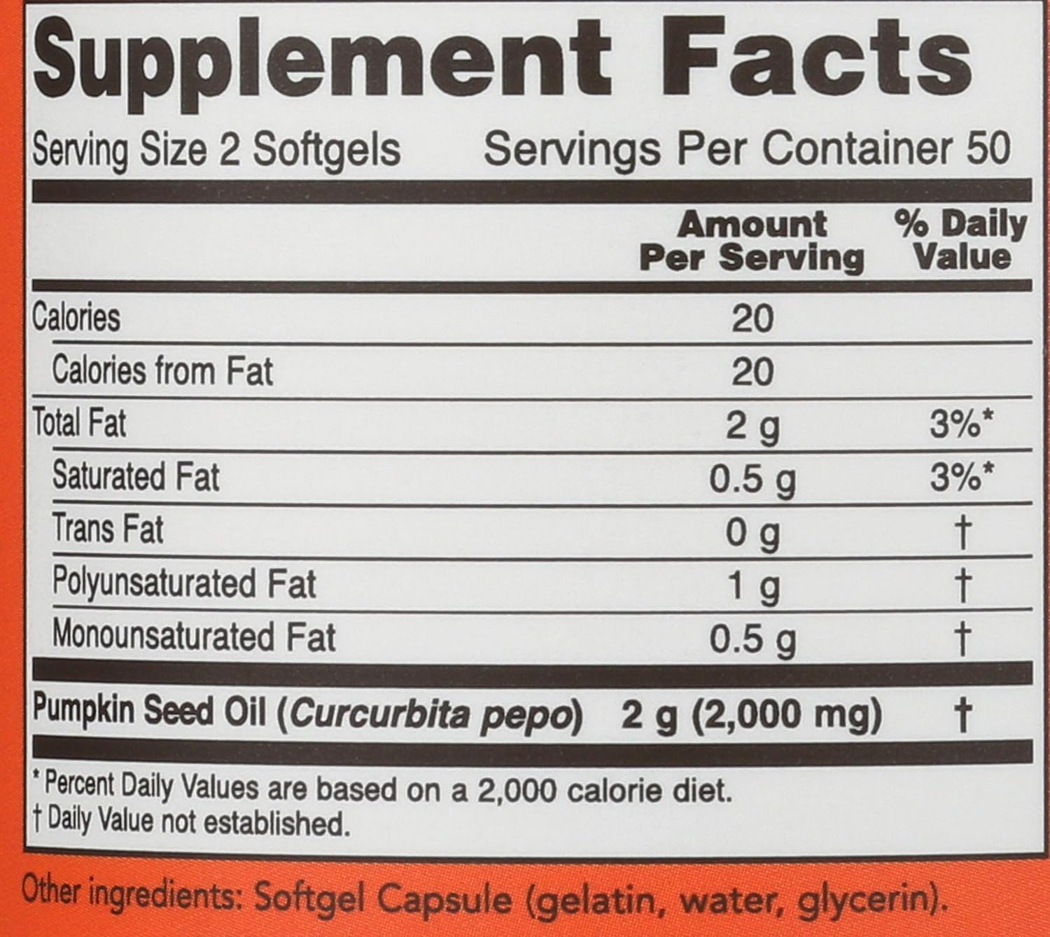 Non GMO pumpkin seed oil 1000mg dietary supplement bottle showing FSSAI importer details.