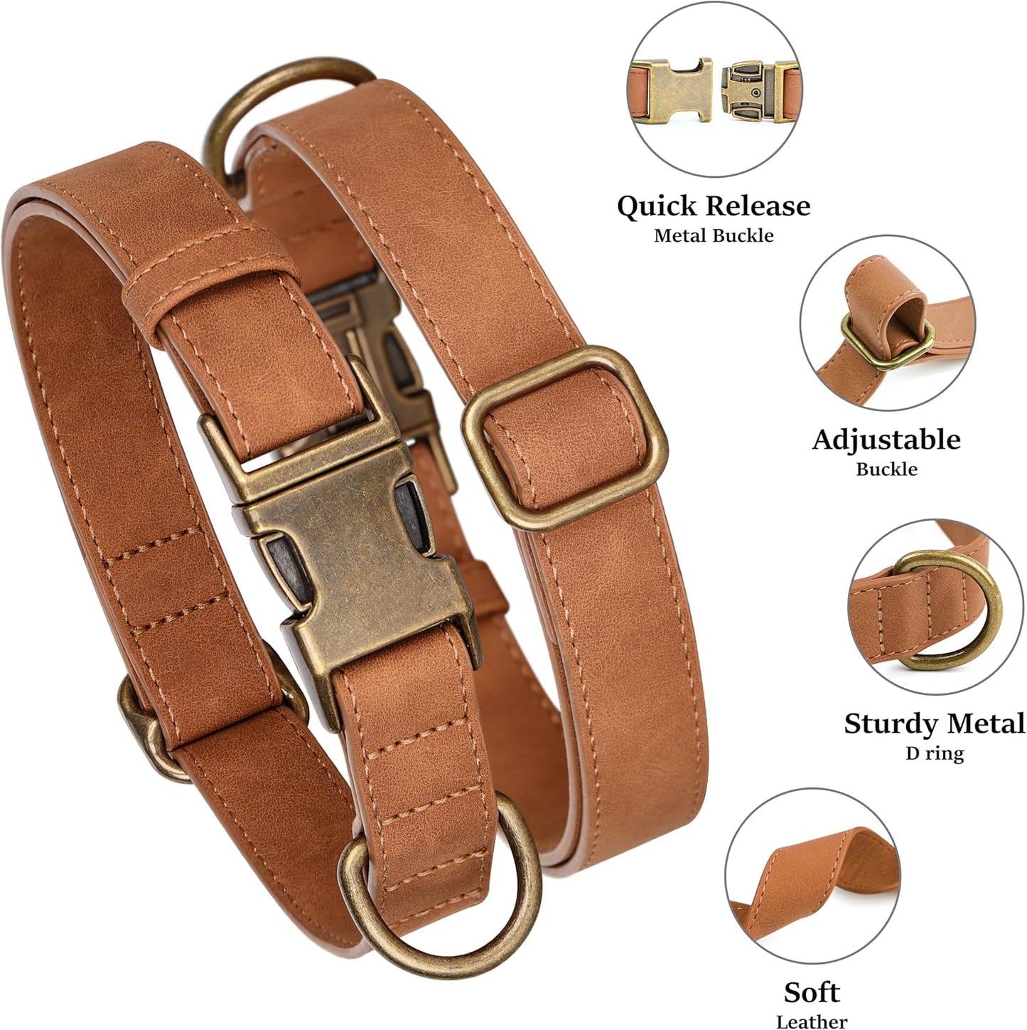 Didog small dog collar with metal quick release buckle