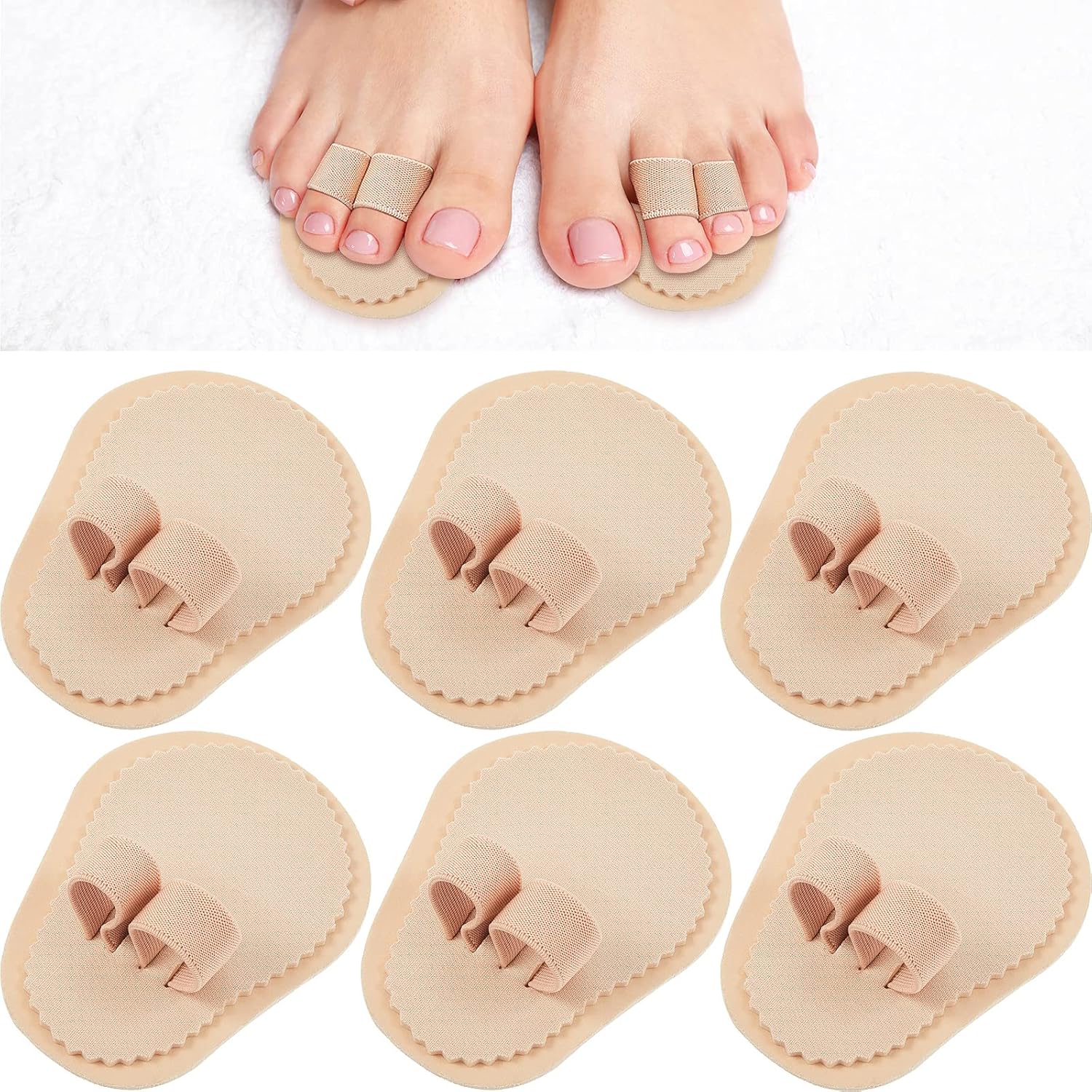 Nuanchu 6 pieces double toe straightener front view for hammer toes
