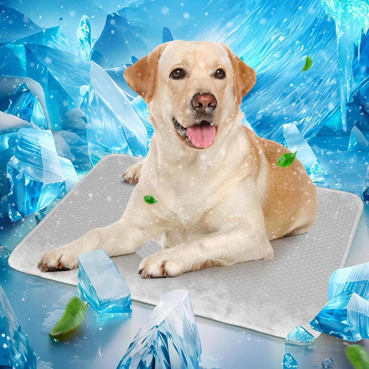 Mora Pets Dog Cooling Mat Instant Self Cooling Pad for Dogs & Cats Breathable Washable Summer Pet Cool Mat Indoor Outdoor, Puppy Cold Blanket for Floor Crate Car Travel Use Medium 36'' x 27'' Blue - Image 12