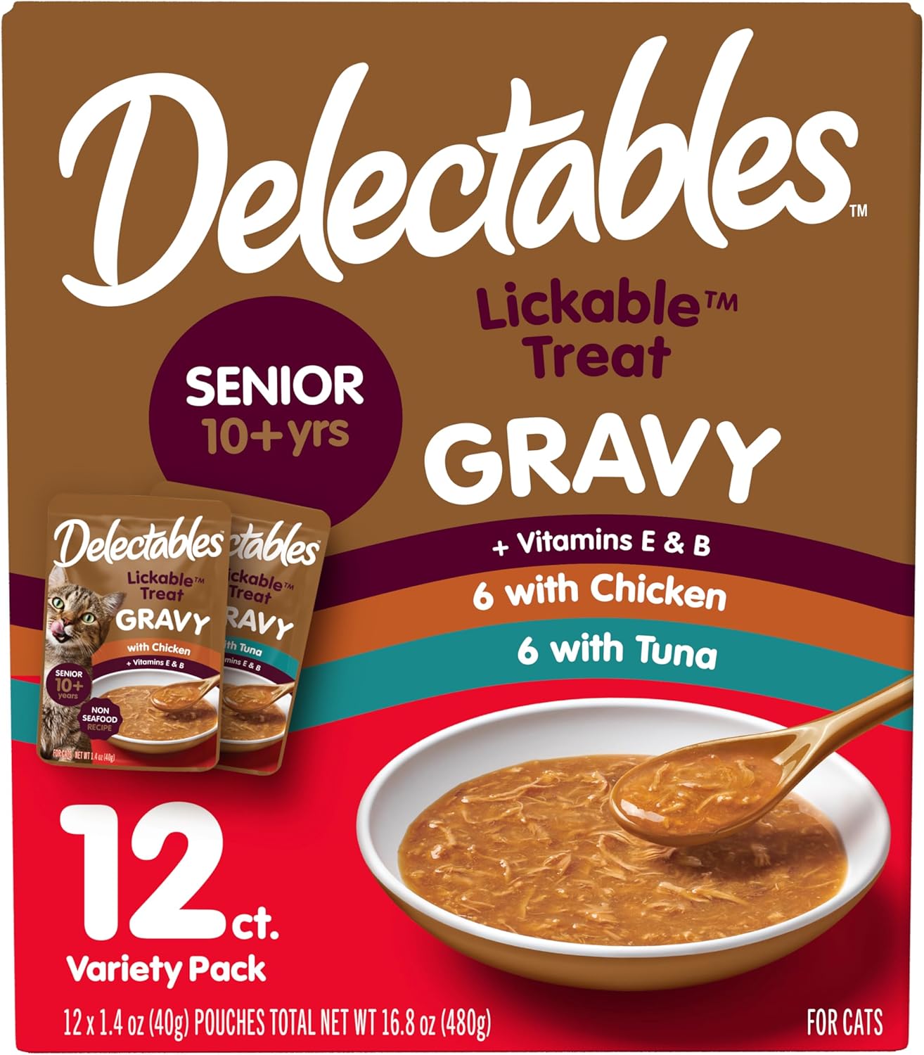 Delectables Lickable Treat Gravy Variety Wet Cat Treat & Food Topper, Food Topper, Hydrating, Grain-Free, No Fillers, No by-Products, No Added Preservatives, 1.4oz Pouch, 30 Pack - Image 13