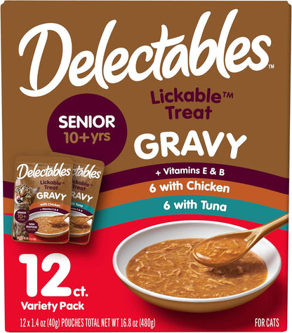 Delectables Lickable Treat Gravy Seafood Variety Wet Cat Treat & Food Topper, Food Topper, Hydrating, Grain-Free, No Fillers, No by-Products, No Added Preservatives, 1.4-oz Pouch, 12 Count - Image 14