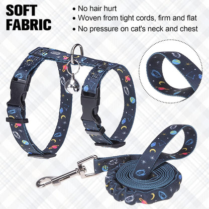 BEAUTYZOO breathable plaid ribbon nylon harness with attached safety bell