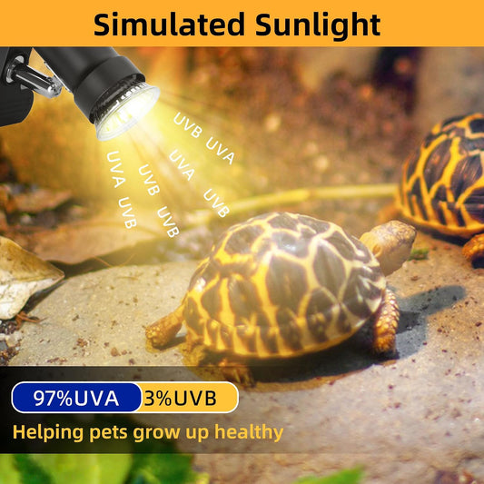 Rizopets basking spot light showcasing the 360 degrees rotatable clamp design.