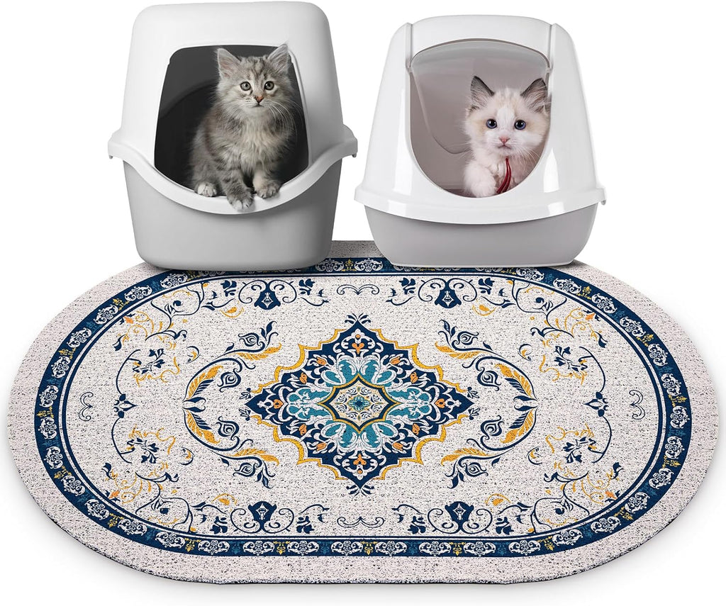 Bienbee Cat Litter Mat, 24" x 15" Litter Box Mat Rug with Non-Slip Bottom,Urine and Water Proof, Easy to Clean Cat Supplies Essentials for Indoor Kitty Kitten Floor, Bean-Green M - Image 10
