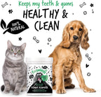 Dog eating food with Bugalugs plaque remover supplement