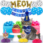 Complete pet birthday party supplies box contents overview