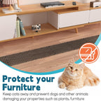 Hmyomina cat deterrent mat installed on garden soil
