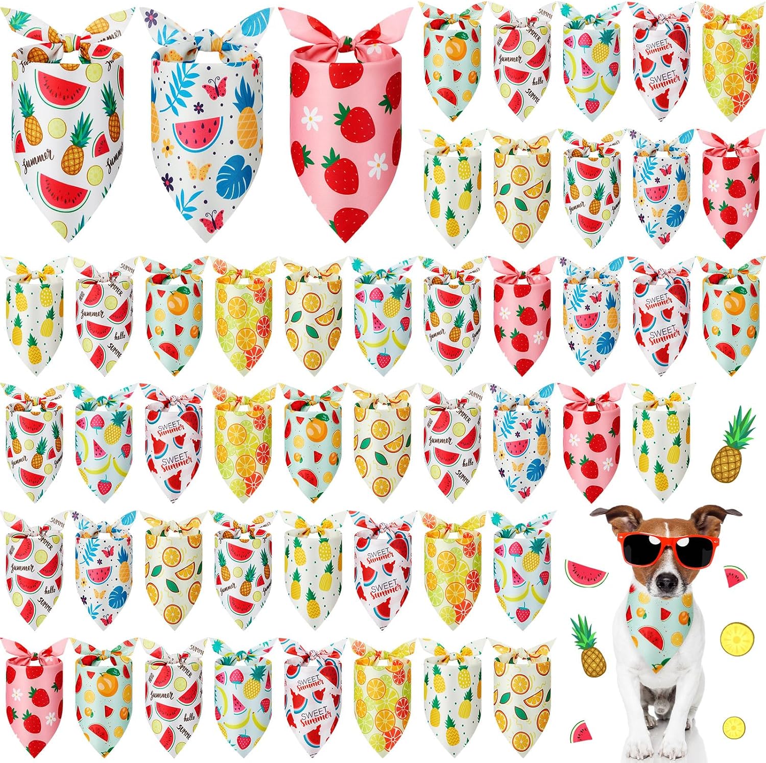 Weewooday 50 Pcs 4th of July Dog Bandanas Bulk for Patriotic American Striped Star Red White and Blue Independence Day Flag Scarf for Small Medium Large Outfit(Striped Star, 31.5 x 21.7 X21.7 Inch) - Image 9