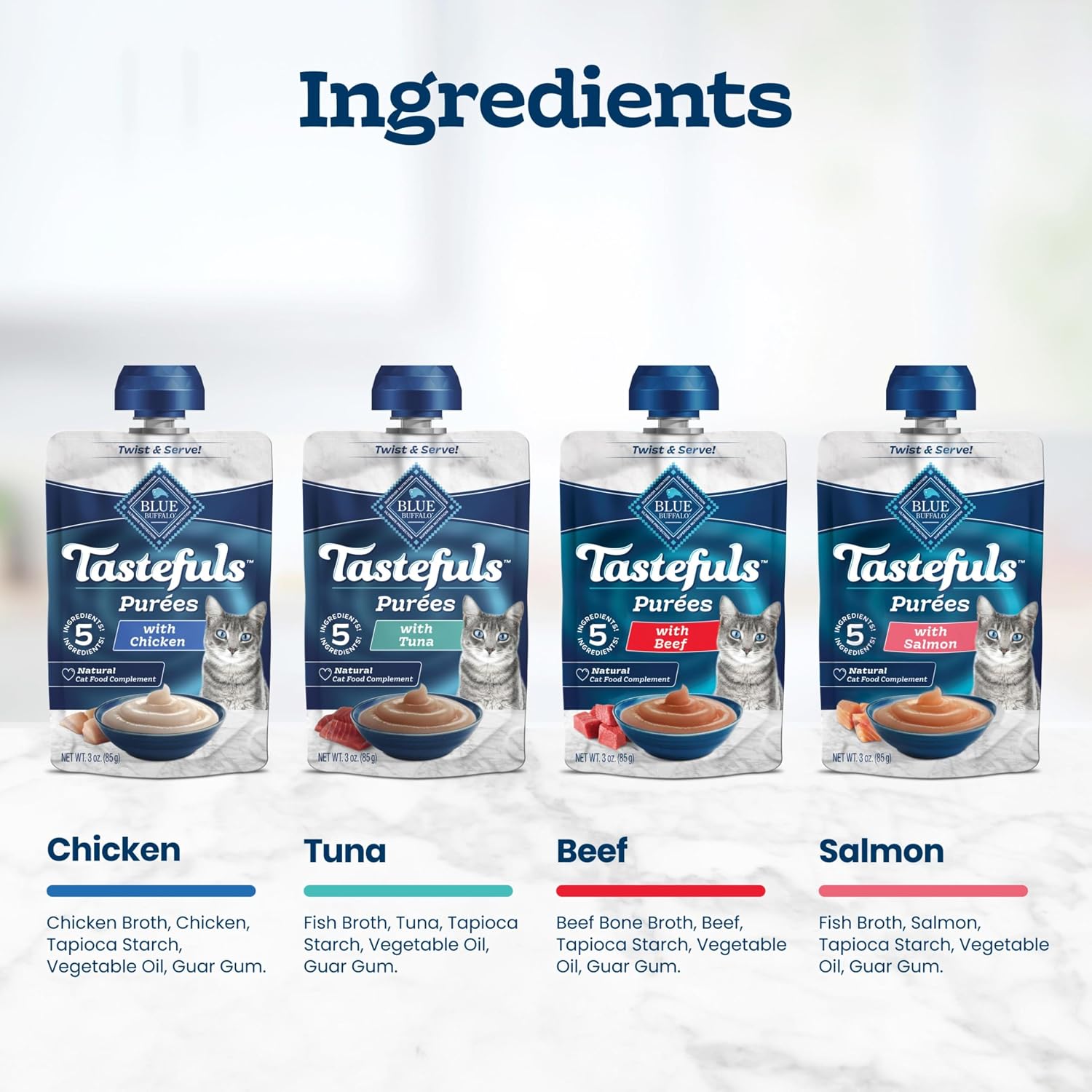 Premium cat food complement with convenient twist cap packaging for freshness