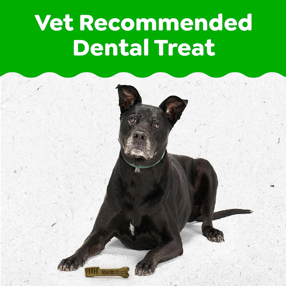 Greenies Teenie size dental dog treats showing toothbrush shape