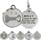 Cat face shaped metal ID tag with split ring