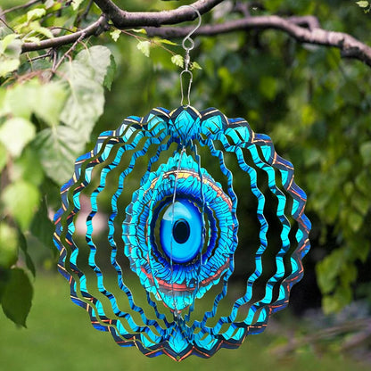 SAC Smarten Arts 3D Evil Eye Mandala Wind Spinner front view