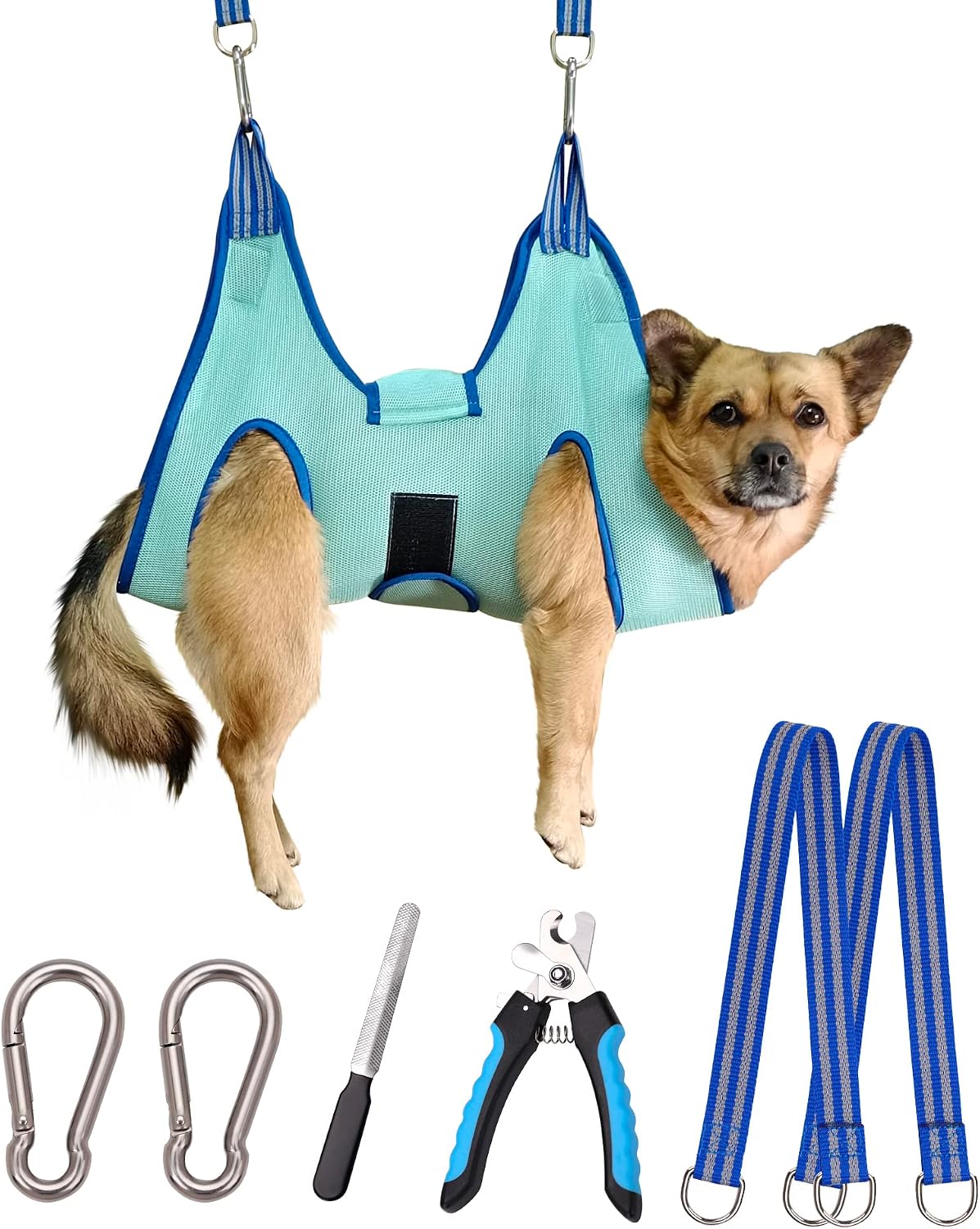 Kkiimatt Dog Grooming Hammock, Medium Hanging Harness Holder Hanger for Nail Clipping,Nail Trimming Hammock,Dog Sling Restraint with Thick Fabric Neck Support for Claw Care - Image 10