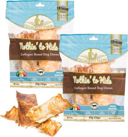 Fieldcrest Farms Nothin to Hide Flip Chips Dog Chews - Natural Rawhide Alternative Treats for Dogs, Collagen Based Snack for Moderate Chewers Up to 35lbs, Chicken Flavor - Image 15