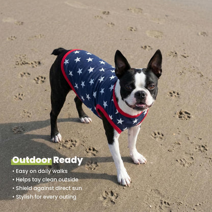 High quality graphic print on Fitwarm patriotic pet vest