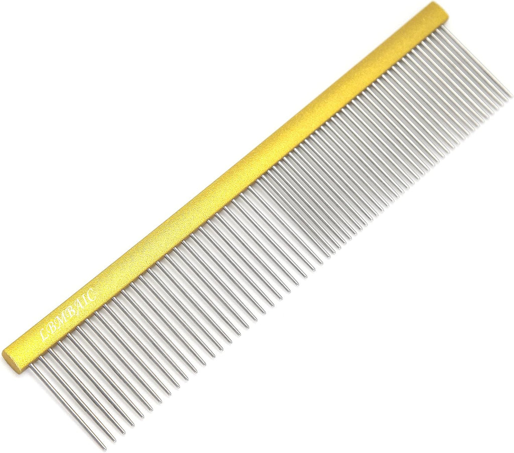 Metal Dog Grooming Comb for Shedding Tangles,Knots,Mats.Dog Combs With Long Wide Tooth for Long Thick Curly Hair Metal Pet Comb for Poodles and Goldendoodles Dematting.7.5INCHES.(Blue) - Image 12