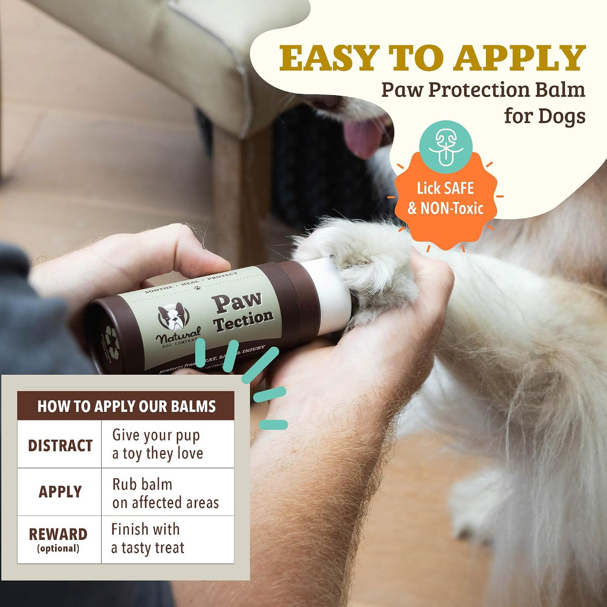 Organic vegan paw wax for dogs 2 ounce stick