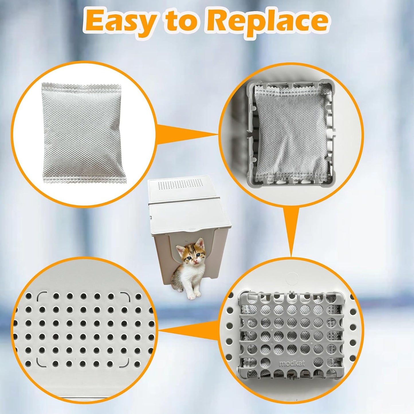 Individually sealed replacement charcoal filters for freshness
