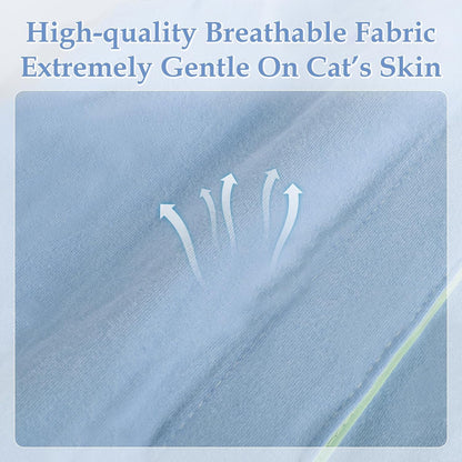 ANWA cat spay recovery suit illustrating open back design for litter box access