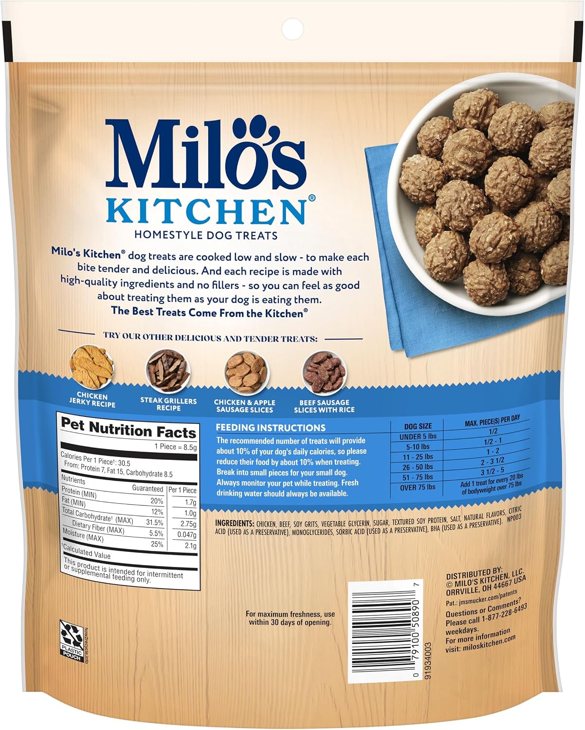 Milo's Kitchen Chicken Meatballs Dog Treats, 18-Ounce - Image 7