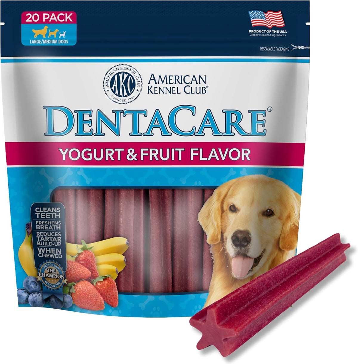 American Kennel Club Dentacare Large Breed Peanut Flavored Dental Dog Treats, Naturally Flavored, 15 Count - Image 13
