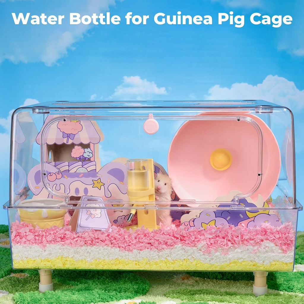 Guinea Pig Water Bottle No Drip - 4 oz Hamster Water Bottle for Glass Tank with Adjustable Stand, Leak Proof Small Animal Water Dispenser for Cage - Image 8