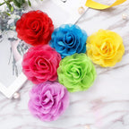 Close up view of the durable elastic band backing on the WILLBOND pet grooming flower bows.
