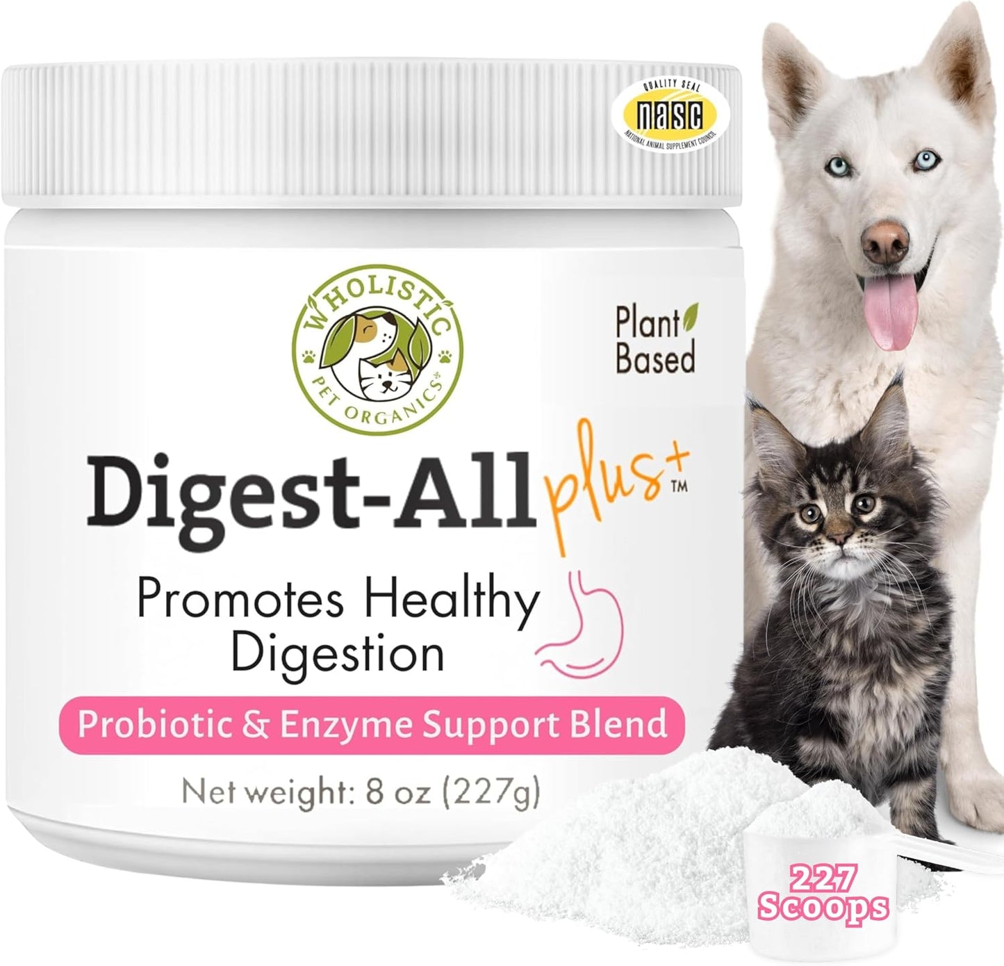 Wholistic Pet Organics Daily Cat & Dog Probiotics for Digestive Health, Anti Diarrhea & Gut Support - Probiotics for Dogs with Digestive Enzymes & Prebiotic Fiber - Cat Probiotic - 2 Oz - 57 Scoops - Image 11