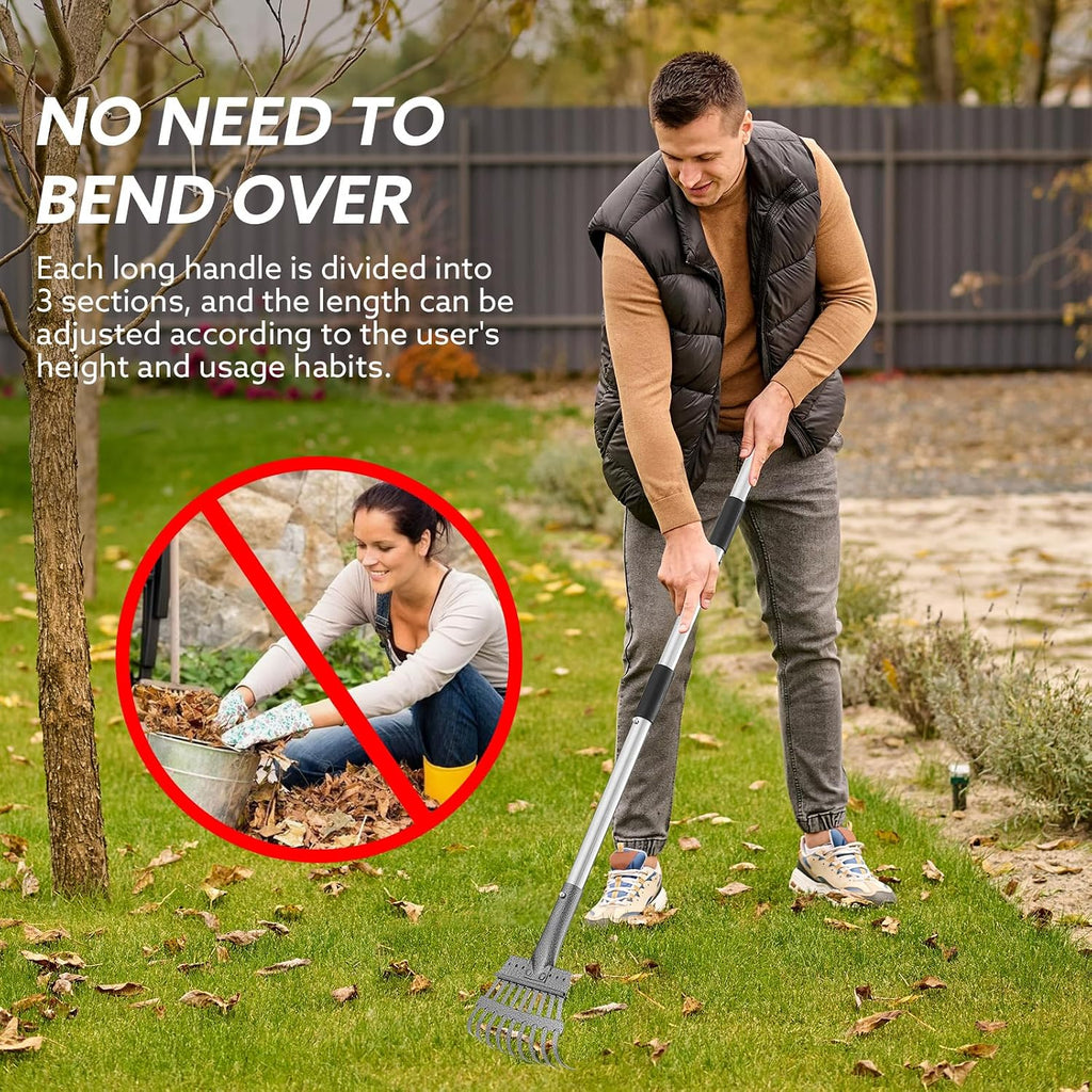 HANTOP dog poop scooper being used to clear pet waste from a backyard grass surface.