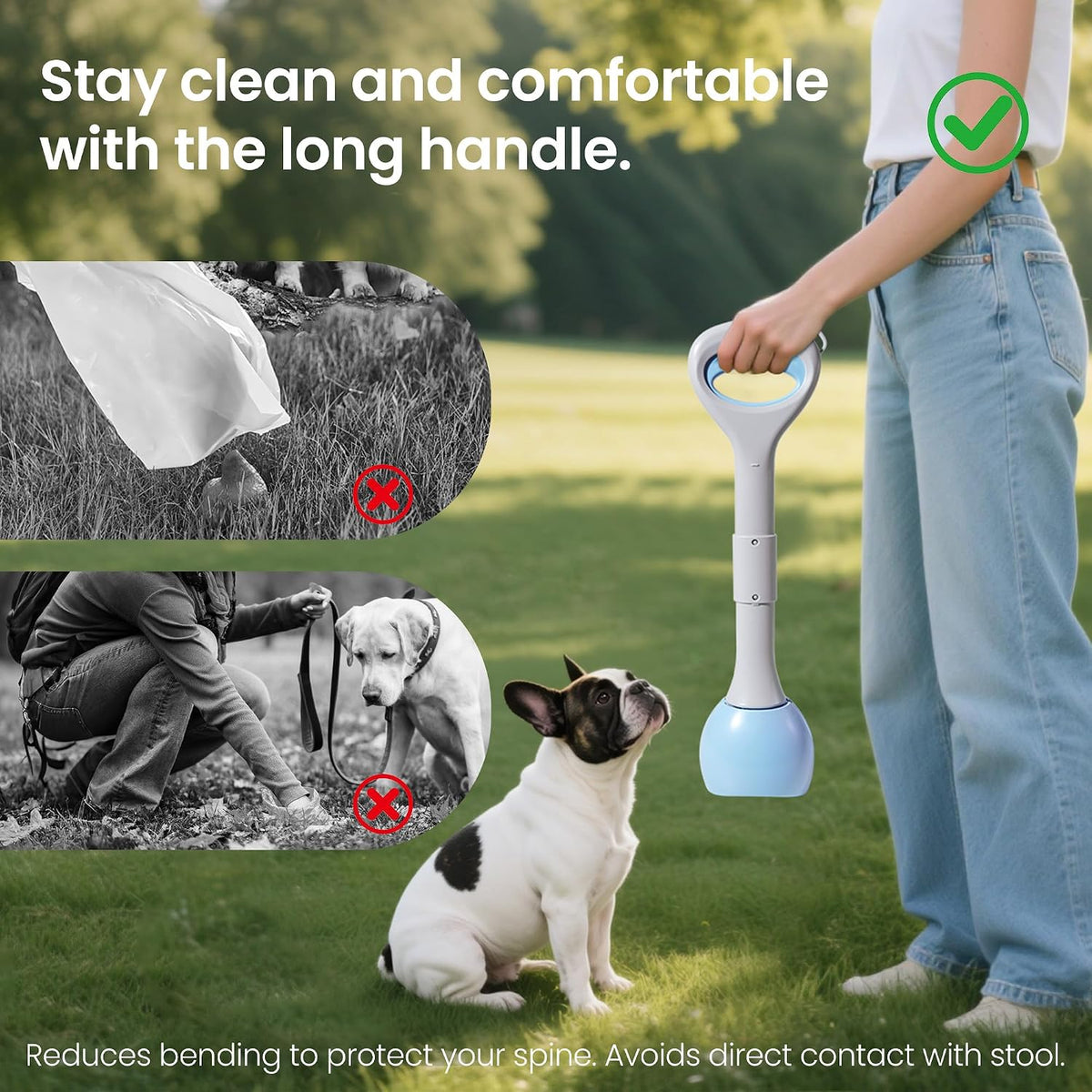 Hygienic dog poop scooper kit with one hundred twenty waste bags package