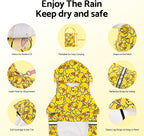 Fitwarm funny duck small breed rain slicker adjustable belly straps close up