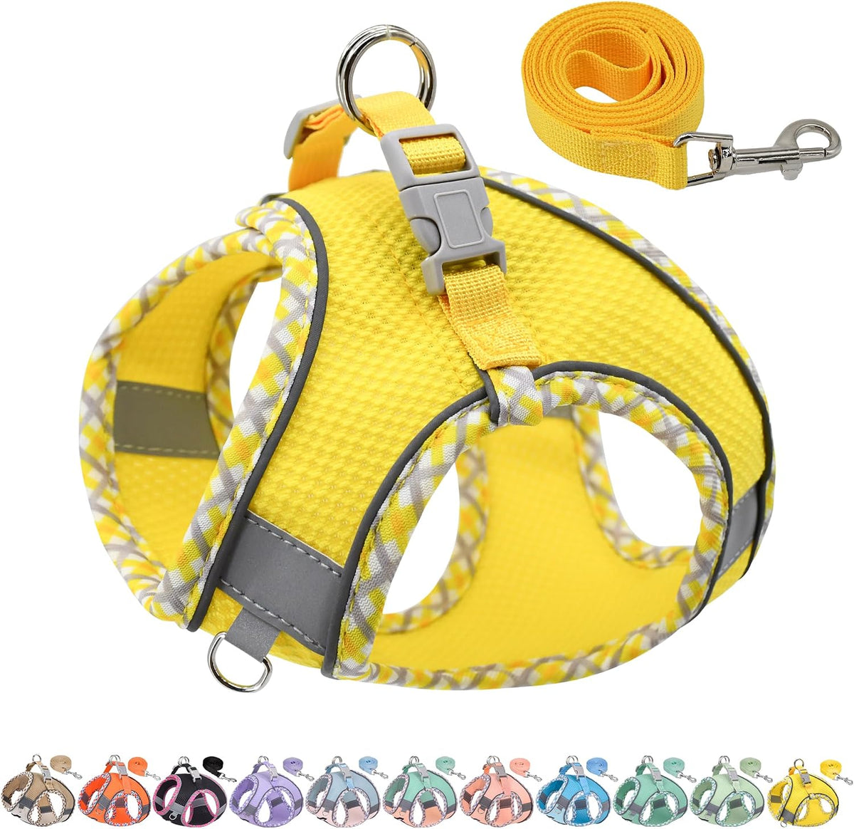 AIITLE Tiny Dog Harness - Lightweight Mesh Step-in Vest for Puppy, Reflective & Escape-Proof Design with High-Stick Magic Tape - Indoor/Outdoor Use for Chihuahua, Maltese, Shih Tzu(Brown-Beige, XXXS) - Image 12