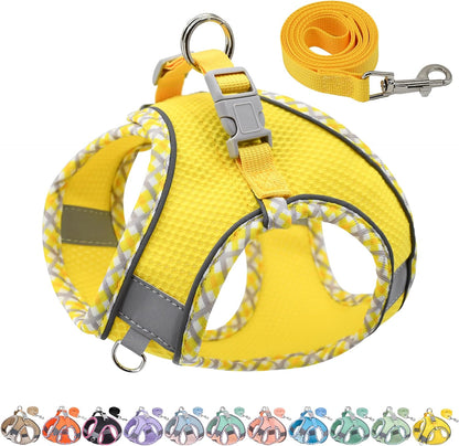 AIITLE Tiny Dog Harness - Lightweight Mesh Step-in Vest for Puppy, Reflective & Escape-Proof Design with High-Stick Magic Tape - Indoor/Outdoor Use for Chihuahua, Maltese, Shih Tzu(Brown-Beige, XXXS) - Image 12