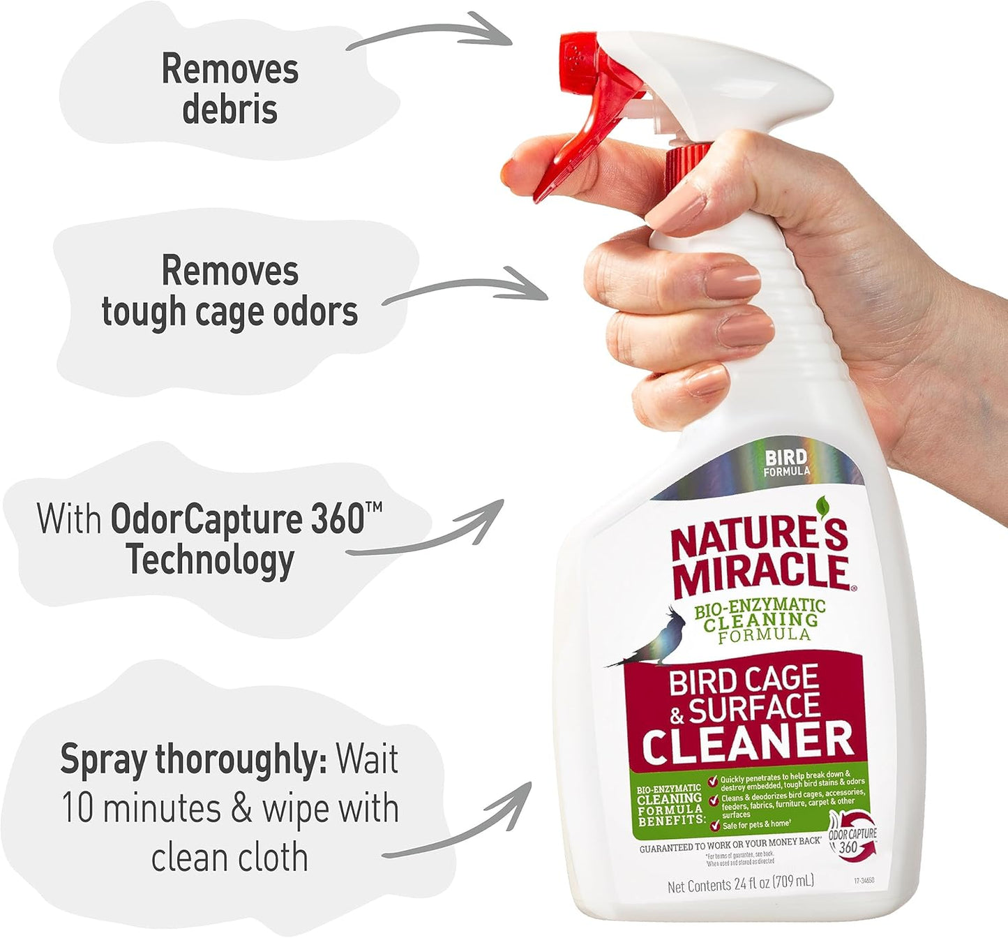 Unscented Nature's Miracle small pet and bird habitat cleaning spray for sensitive respiratory systems