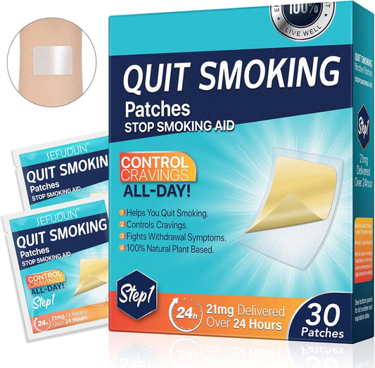 NenMaoKeNu Step 1 Quit Smoking Patches 21mg front packaging nicotine replacement therapy.