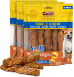 Cadet Gourmet Triple Chews Long-Lasting Pork Hide Sticks with Apple and Duck, Healthy Dog Treats for Small & Large Dogs, 6 Count - Image 9