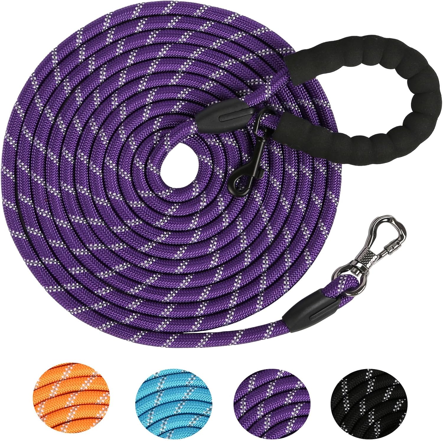 Long Dog Leash for Dog Training 16/20FT/30FT/50FT/100FT, Reflective Leash with Lockable Hook, Heavy Duty Dogs Lead Tie Out Rope for Large Medium Small Dogs Outside Walking, Playing, Camping, or Yard - Image 15