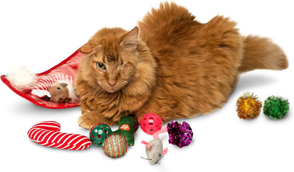 Midlee holiday kitten toys showcasing multi textured sparkle and plush materials