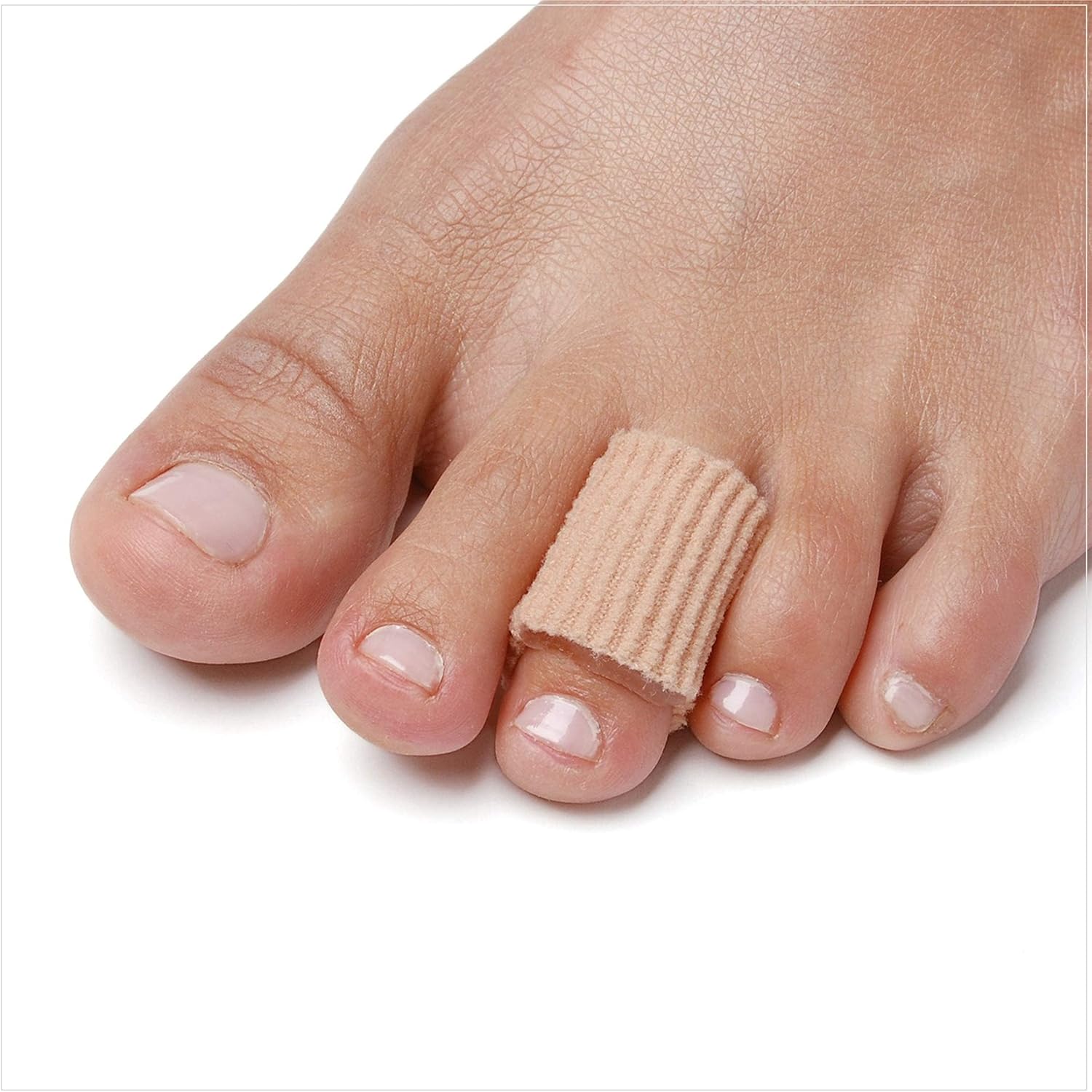 NatraCure Gel Toe Protectors front view of 12 pack packaging.