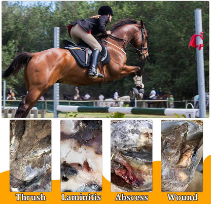 Youven horse hoof tape used alongside protective boots for long lasting wound management.