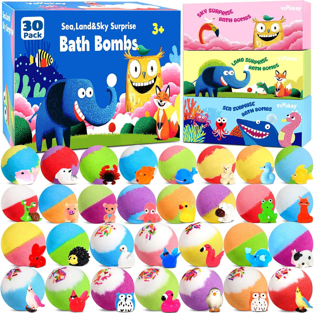 YoYokay kids bath bombs front view of outer packaging box