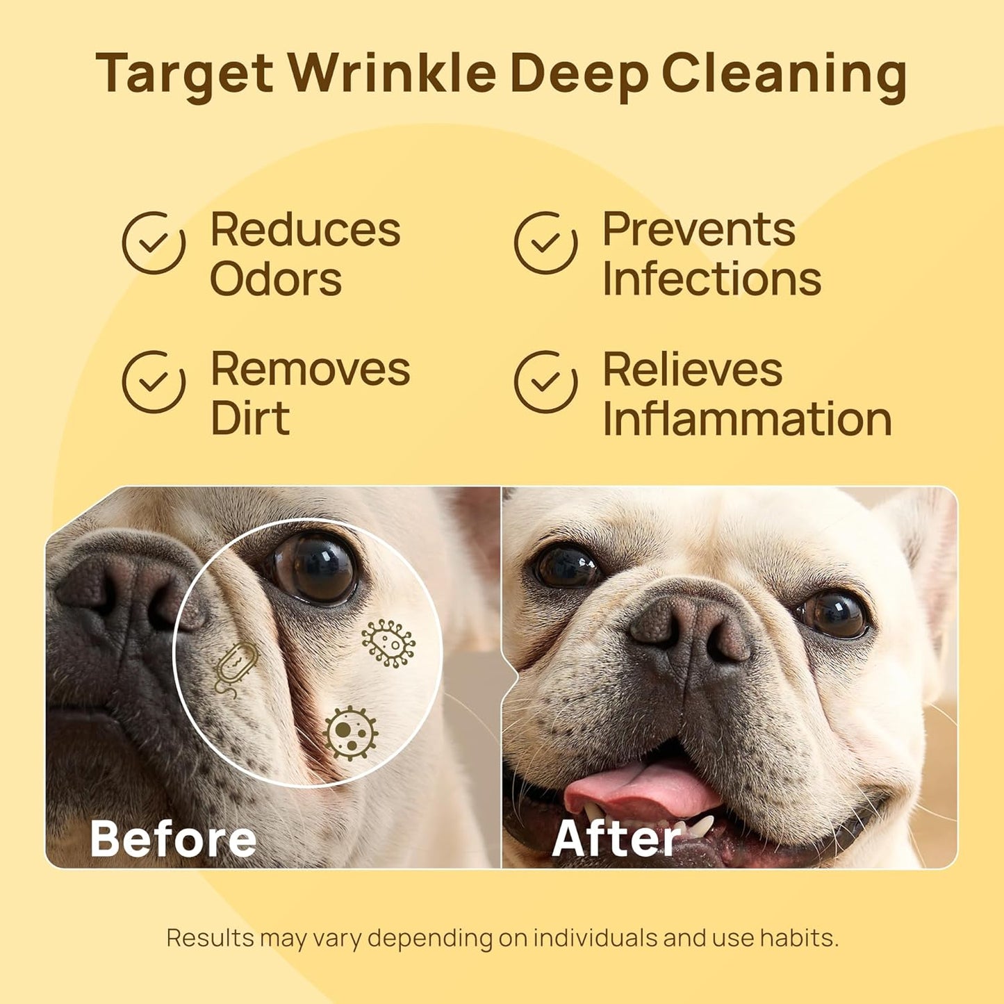 HICC PET dog cleaning and deodorizing wipes container top angle