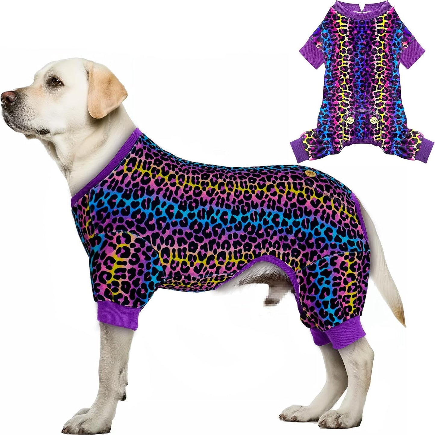 KYEESE Dog Pajamas Velvet Dog Pajamas Medium Sized Dogs Soft Dogs Clothes Pjs with Yellow Ducks Pattern Stretchy Pet Jammies Coat Comfy Pet Onesie Costume, 2X-Large - Image 11