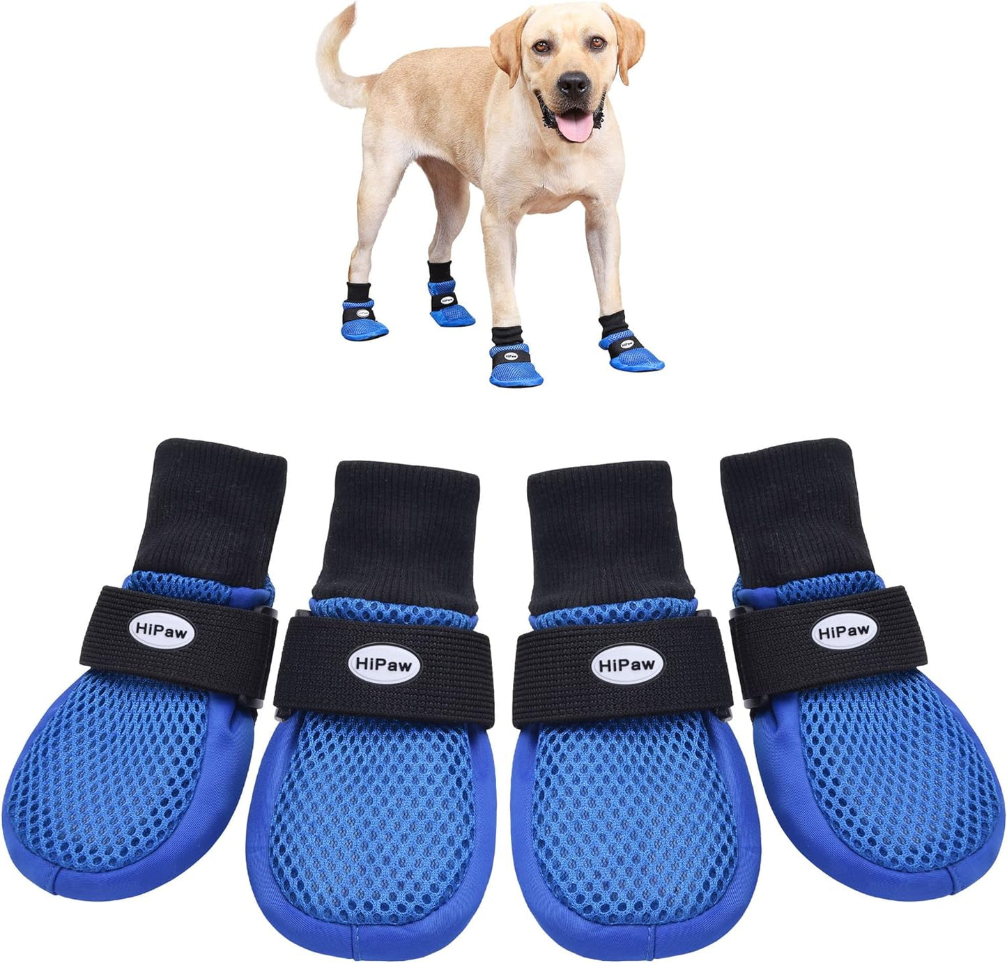 HiPaw dog boots packaging and set of four for medium to large breeds