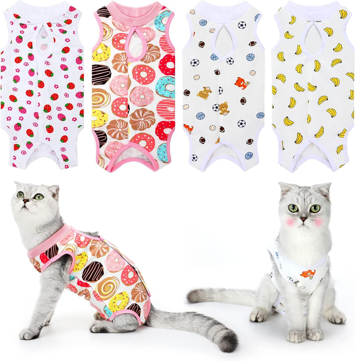 Weewooday cat recovery suits front view in size small