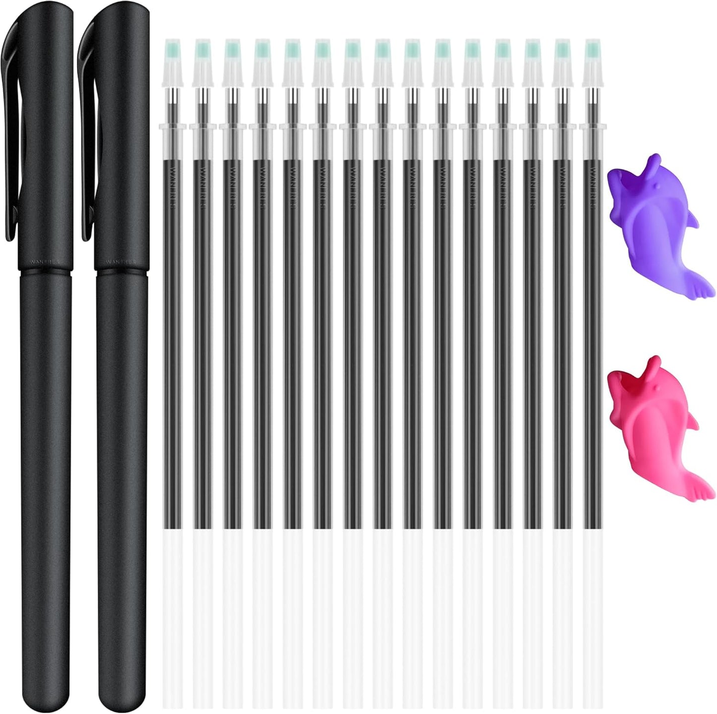 AALGO Magic Pen Refills front view showing the twenty five piece packaging and ink cartridges for kids handwriting practice.